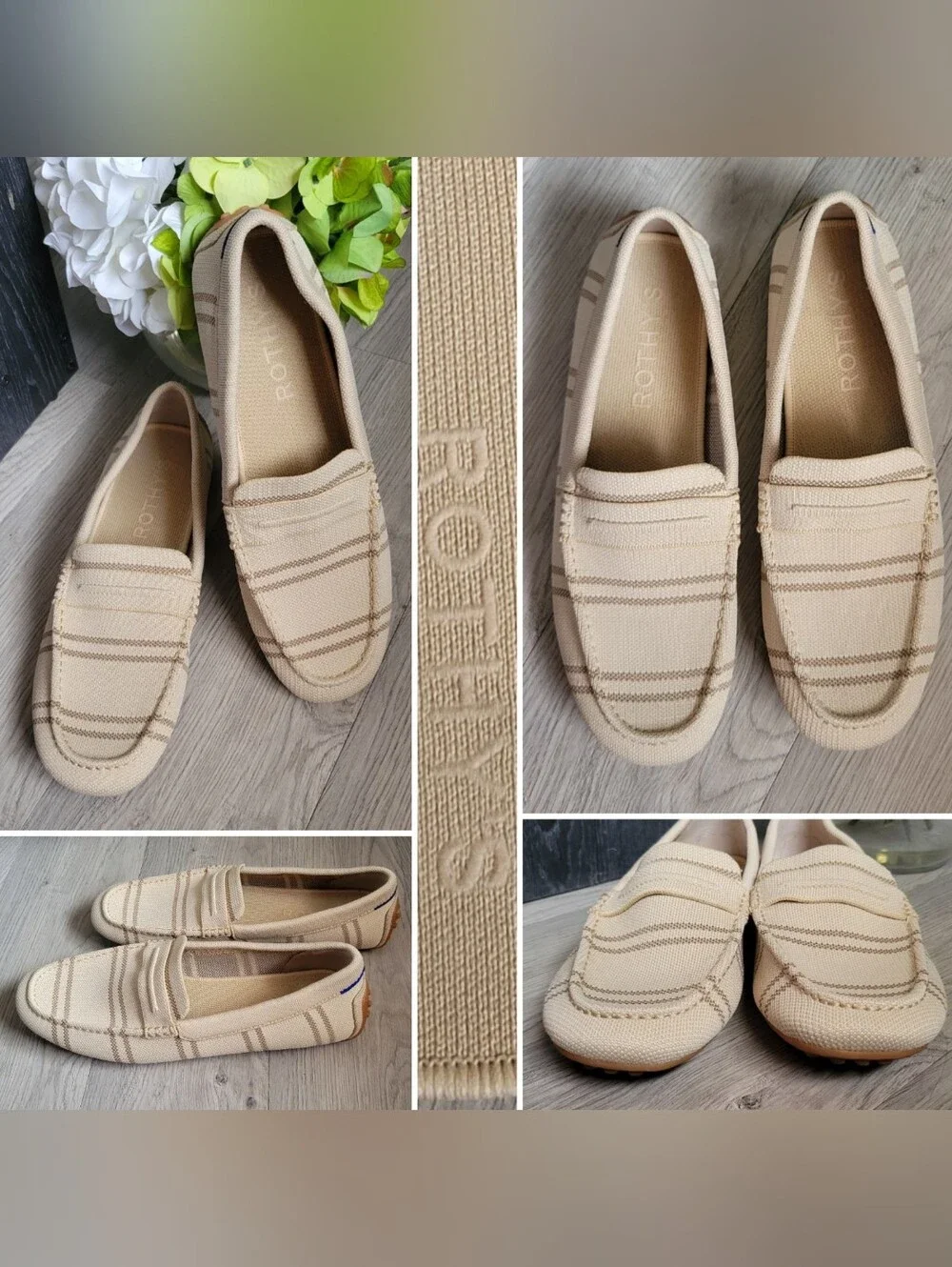 Rothy's The Driver Sandy Shore Tan & Brown Loafers, Women's US 12.5 EU 42.5